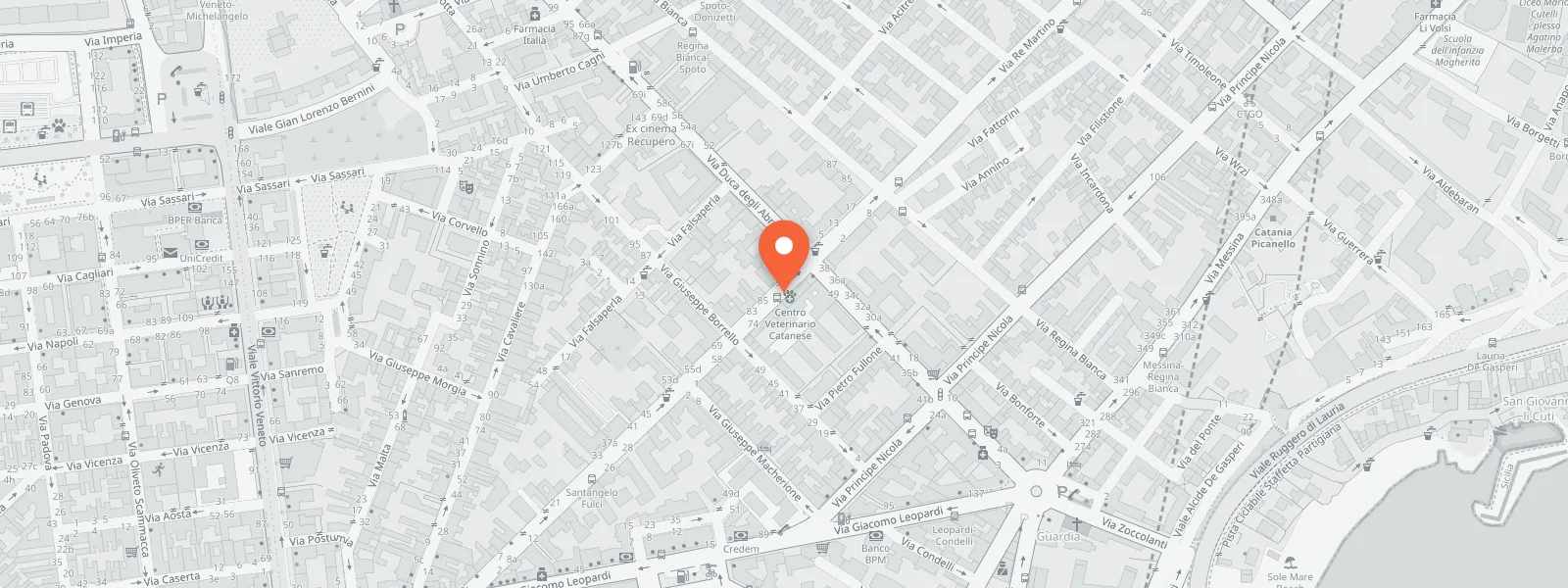 Mappa: sede di Bizmate in Via Antonio Santangelo Fulci 86, Catania